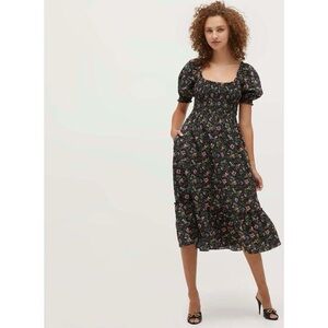 Hill House Home Louisa Nap Dress in Multi Berry Crepe size Small